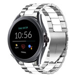 Strap-it® Fossil Gen 5e 44mm Stahlarmband (Silber/Weiß)