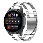 Strap-it® Strap-it Huawei Watch 3 (Pro) Stahlarmband (Silber/Weiß)