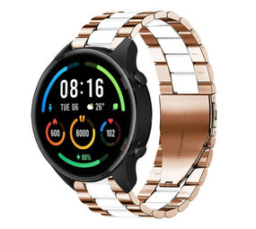 Strap-it® Xiaomi Mi Watch Stahlarmband (Roségold/Weiß) Strap-it® Xiaomi Mi Watch Stahlarmband (Roségold/Weiß)
