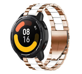 Strap-it® Xiaomi Watch S1 Stahlarmband (Roségold/Weiß) Strap-it® Xiaomi Watch S1 Stahlarmband (Roségold/Weiß)