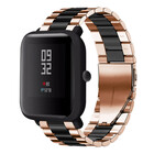 Strap-it® Strap-it Xiaomi Amazfit Bip Stahlarmband (Roségold/Schwarz)