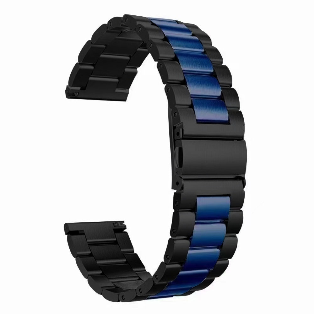 Strap-it® Strap-it Samsung Galaxy Watch Active Stahlarmband (Schwarz/Blau)