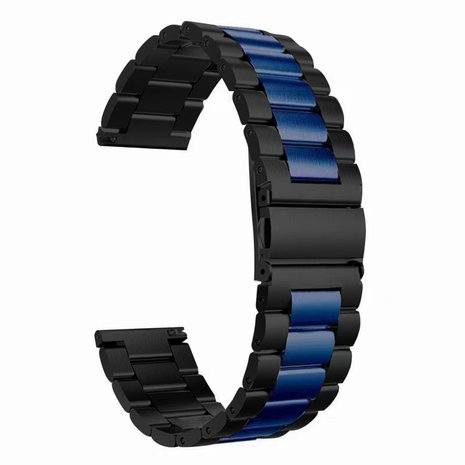Strap-it® Strap-it Samsung Galaxy Watch Active Stahlarmband (Schwarz/Blau)