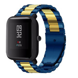 Strap-it® Xiaomi Amazfit Bip Stahlarmband (Blau/Gold) Strap-it® Xiaomi Amazfit Bip Stahlarmband (Blau/Gold)
