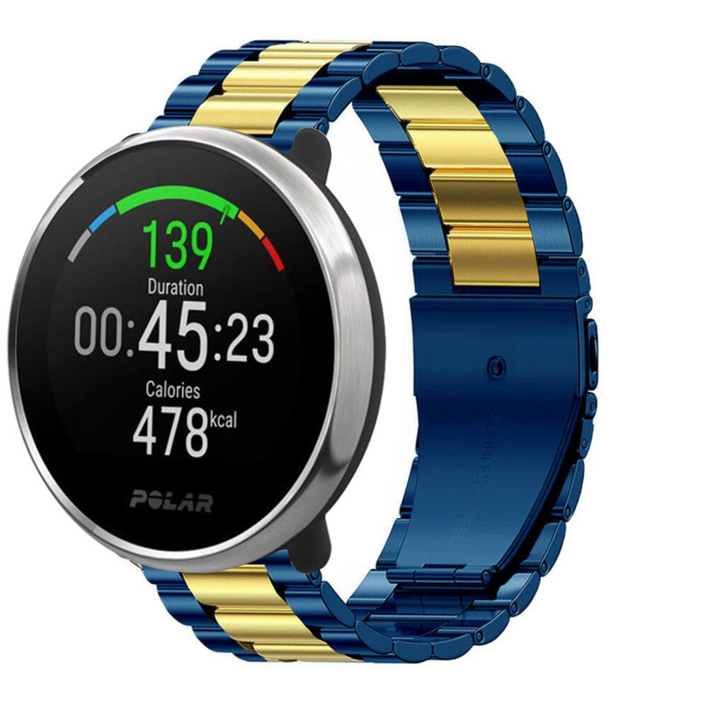Strap-it® Strap-it Polar Ignite Stahlarmband (Blau/Gold)