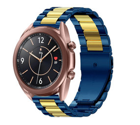 Strap-it® Samsung Galaxy Watch 3 41mm Stahlarmband (Blau/Gold) Strap-it® Samsung Galaxy Watch 3 41mm Stahlarmband (Blau/Gold)