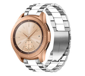 Strap-it® Samsung Galaxy Watch 42mm Stahlarmband (Silber/Weiß) Strap-it® Samsung Galaxy Watch 42mm Stahlarmband (Silber/Weiß)