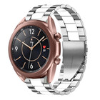 Strap-it® Strap-it Samsung Galaxy Watch 3 41mm Stahlarmband (Silber/Weiß)