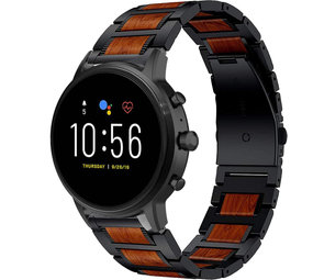 Strap-it® Fossil Gen 5 Holz/Stahlarmband (Schwarz) Strap-it® Fossil Gen 5 Holz/Stahlarmband (Schwarz)