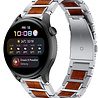 Strap-it® Strap-it Huawei Watch 3 (Pro) Holz/Stahlarmband (Silber) Strap-it® Strap-it Huawei Watch 3 (Pro) Holz/Stahlarmband (Silber)