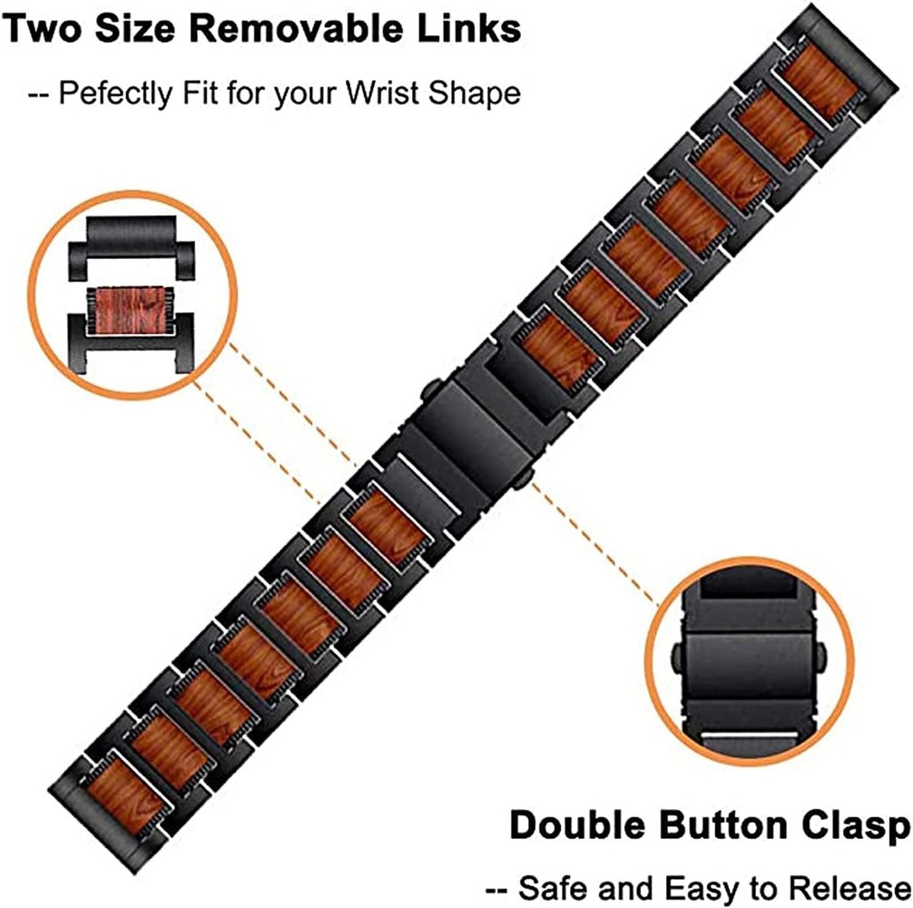 Strap-it® Strap-it Polar Grit X Holz/Stahlarmband (Schwarz) Strap-it® Strap-it Polar Grit X Holz/Stahlarmband (Schwarz)