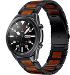 Strap-it® Strap-it Samsung Galaxy Watch 3 45mm Holz/Stahlarmband (Schwarz)