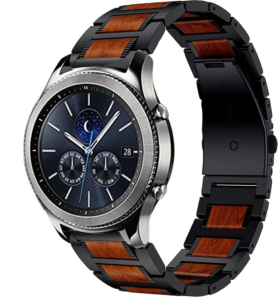Strap-it® Strap-it Samsung Gear S3 Holz/Stahlarmband (Schwarz) Strap-it® Strap-it Samsung Gear S3 Holz/Stahlarmband (Schwarz)