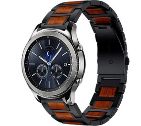 Strap-it® Samsung Gear S3 Holz/Stahlarmband (Schwarz) Strap-it® Samsung Gear S3 Holz/Stahlarmband (Schwarz)