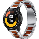 Strap-it® Xiaomi Watch S1 Holz/Stahlarmband (Silber) Strap-it® Xiaomi Watch S1 Holz/Stahlarmband (Silber)