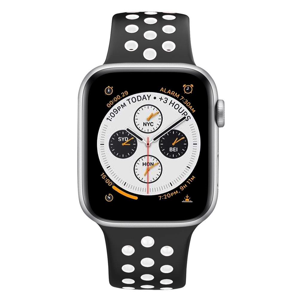 Strap-it® Strap-it Apple Watch Sportarmband (Schwarz/Weiß) Strap-it® Strap-it Apple Watch Sportarmband (Schwarz/Weiß)