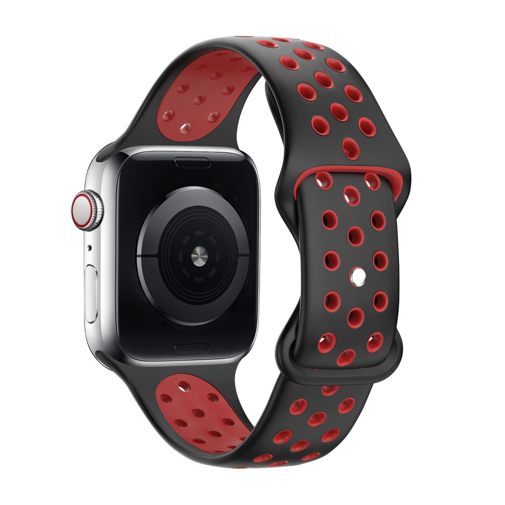Strap-it® Strap-it Apple Watch Sportarmband (Schwarz/Rot) Strap-it® Strap-it Apple Watch Sportarmband (Schwarz/Rot)