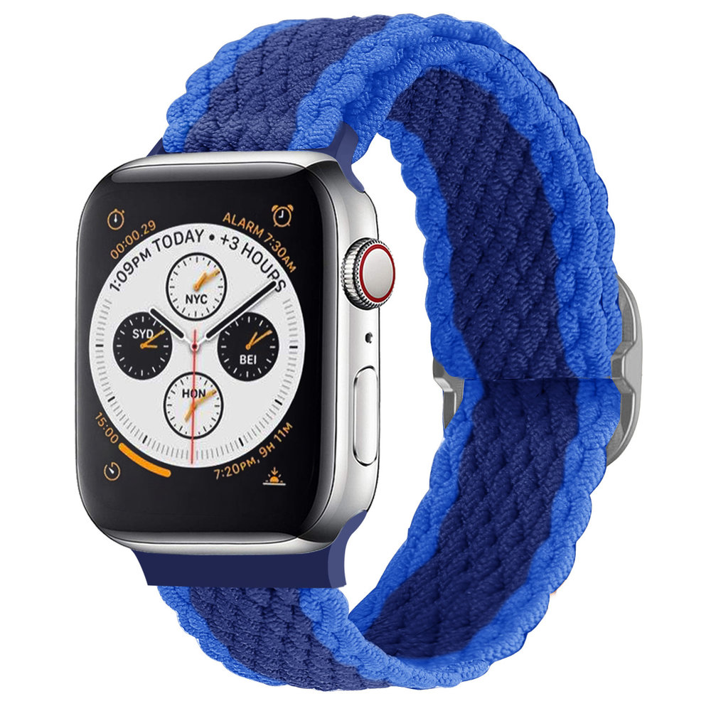 Strap-it® Strap-it Apple Watch verstellbares gewebtes Nylonarmband (Blau)