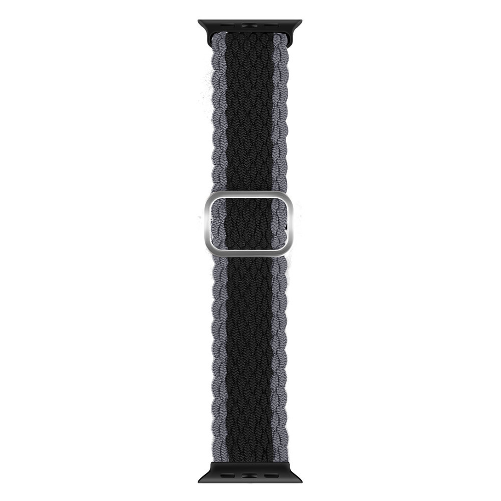 Strap-it® Strap-it Apple Watch verstellbares gewebtes Nylonarmband (Schwarz/Grau) Strap-it® Strap-it Apple Watch verstellbares gewebtes Nylonarmband (Schwarz/Grau)