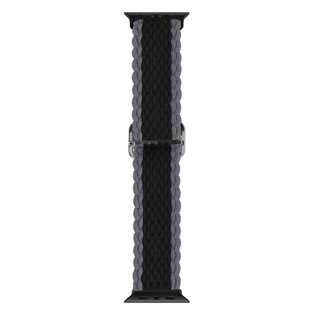 Strap-it® Strap-it Apple Watch verstellbares gewebtes Nylonarmband (Schwarz/Grau) Strap-it® Strap-it Apple Watch verstellbares gewebtes Nylonarmband (Schwarz/Grau)