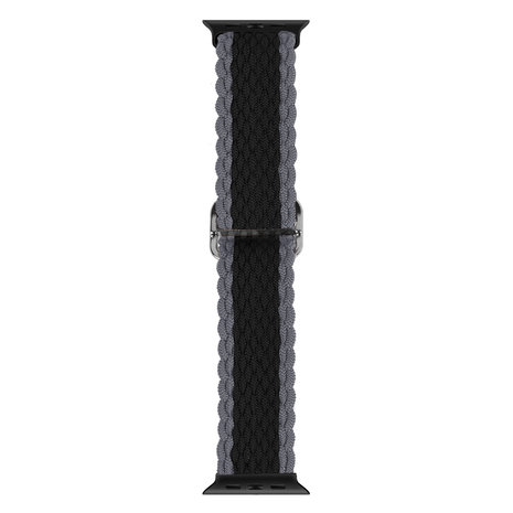 Strap-it® Strap-it Apple Watch verstellbares gewebtes Nylonarmband (Schwarz/Grau) Strap-it® Strap-it Apple Watch verstellbares gewebtes Nylonarmband (Schwarz/Grau)