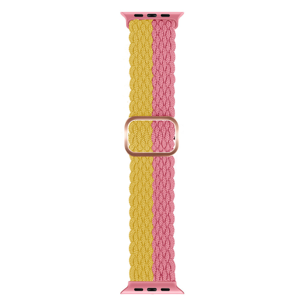 Strap-it® Strap-it Apple Watch verstellbares gewebtes Nylonarmband (Gelb/Rosa) Strap-it® Strap-it Apple Watch verstellbares gewebtes Nylonarmband (Gelb/Rosa)