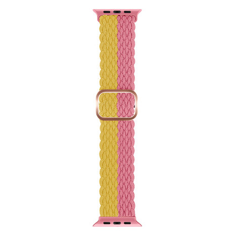 Strap-it® Strap-it Apple Watch verstellbares gewebtes Nylonarmband (Gelb/Rosa) Strap-it® Strap-it Apple Watch verstellbares gewebtes Nylonarmband (Gelb/Rosa)