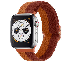 Strap-it® Apple Watch verstellbares gewebtes Nylonarmband (Braun Mix)