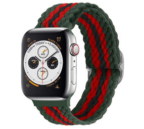Strap-it® Apple Watch verstellbares gewebtes Nylonarmband (Rot/Schwarz/Grün) Strap-it® Apple Watch verstellbares gewebtes Nylonarmband (Rot/Schwarz/Grün)
