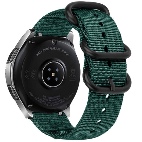 Strap-it® Strap-it Samsung Galaxy Watch 5 44mm Nylon-Schnallenarmband (Dunkelgrün)