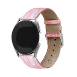 Strap-it® Samsung Galaxy Watch 4 40mm Lederarmband mit Krokoprägung (Rosa)