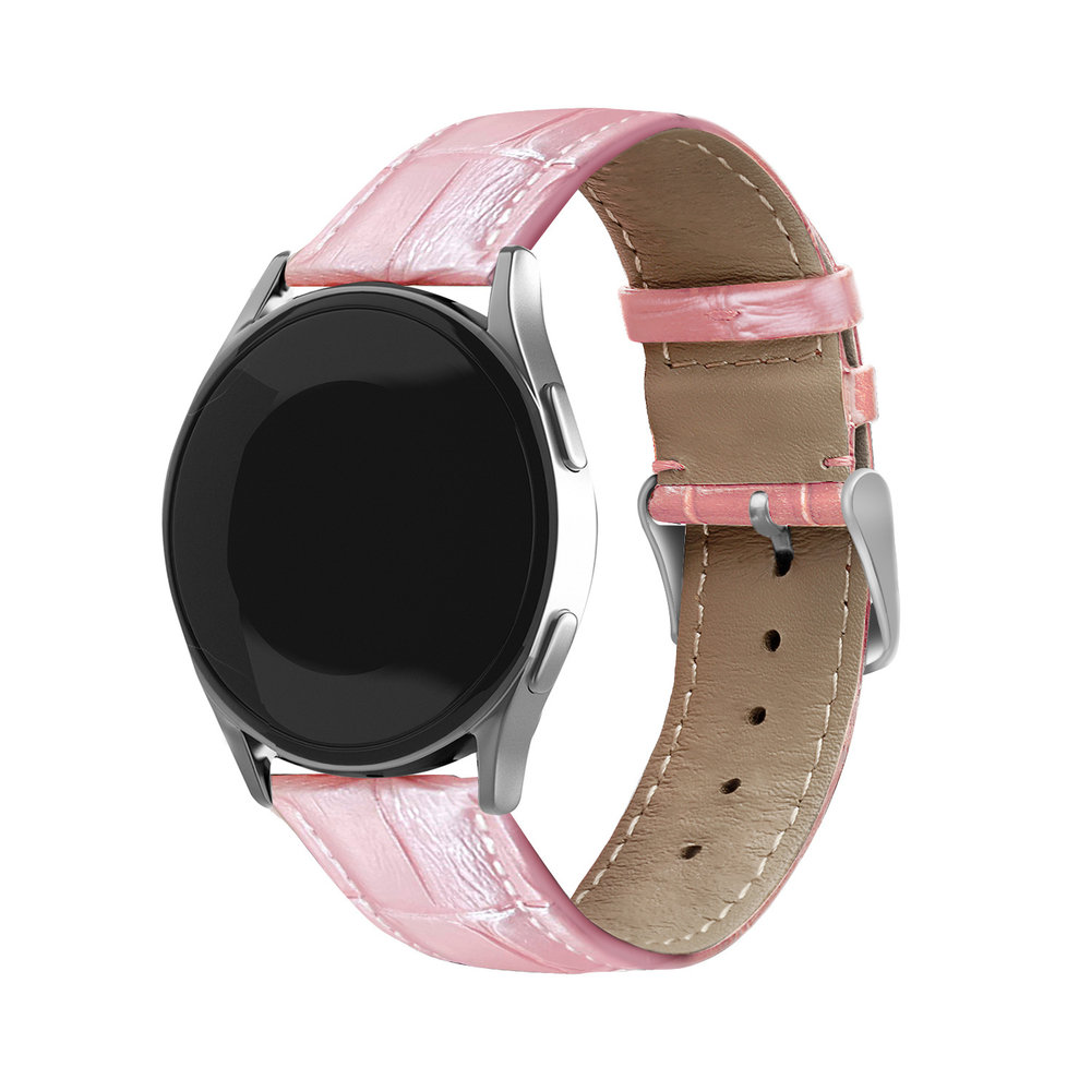 Strap-it® Strap-it Samsung Galaxy Watch 5 Pro Lederarmband mit Krokoprägung (Rosa)