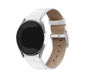 Strap-it® Samsung Galaxy Watch 4 44mm Lederarmband mit Krokoprägung (Weiß) Strap-it® Samsung Galaxy Watch 4 44mm Lederarmband mit Krokoprägung (Weiß)