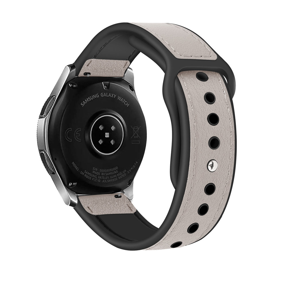Strap-it® Strap-it Huawei Watch GT 2 Leder-Hybridarmband (Weiß)