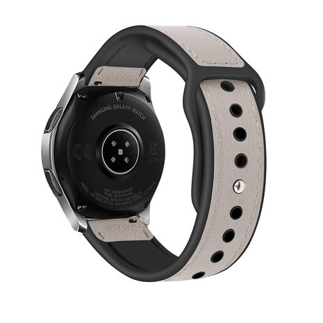 Strap-it® Strap-it Huawei Watch GT 2 Leder-Hybridarmband (Weiß)