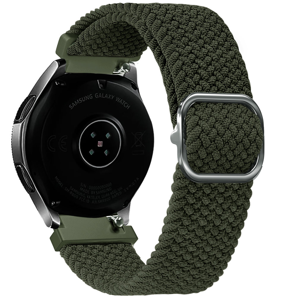 Strap-it® Strap-it Huawei Watch GT 2 verstellbares gewebtes Nylonarmband (Grün)