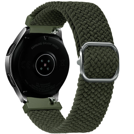 Strap-it® Strap-it Huawei Watch GT 2 verstellbares gewebtes Nylonarmband (Grün)