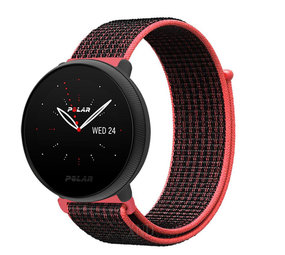 Strap-it® Polar Ignite 3 Nylonarmband (Schwarz/Koralle) Strap-it® Polar Ignite 3 Nylonarmband (Schwarz/Koralle)