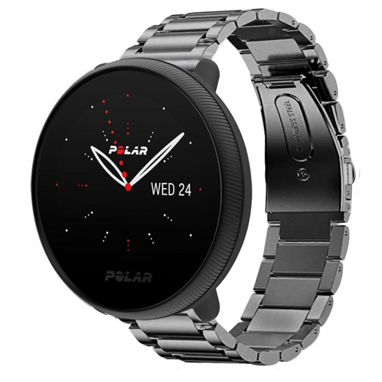 Strap it Strap it Polar Ignite 3 Titanarmband Graphit