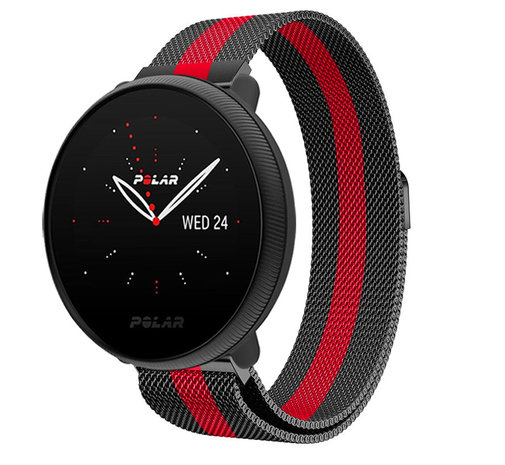 Strap-it® Strap-it Polar Ignite 3 Milanese Armband (Schwarz/Rot)