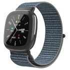Strap-it® Strap-it Fitbit Versa 4 Nylon Armband (Grau/Grün)