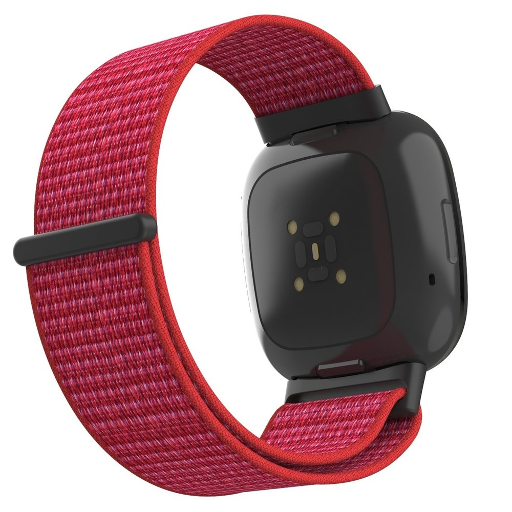 Strap-it® Strap-it Fitbit Versa 4 Nylon Armband (Rot) Strap-it® Strap-it Fitbit Versa 4 Nylon Armband (Rot)