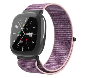 Strap-it® Fitbit Sense 2 Nylon Armband (Pink/Lila) Strap-it® Fitbit Sense 2 Nylon Armband (Pink/Lila)