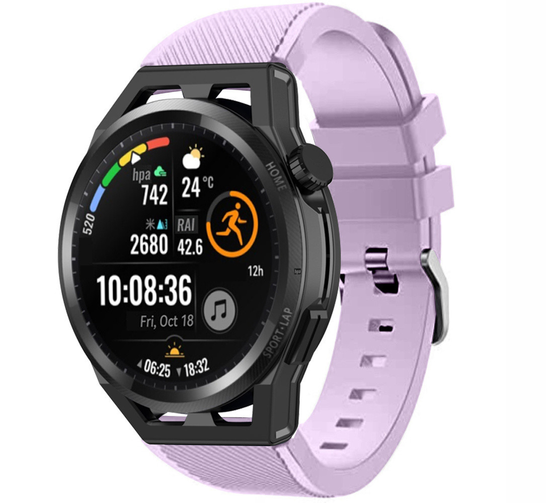 Strap-it® Strap-it Huawei Watch GT Schnallenarmband Silikon (Lila)