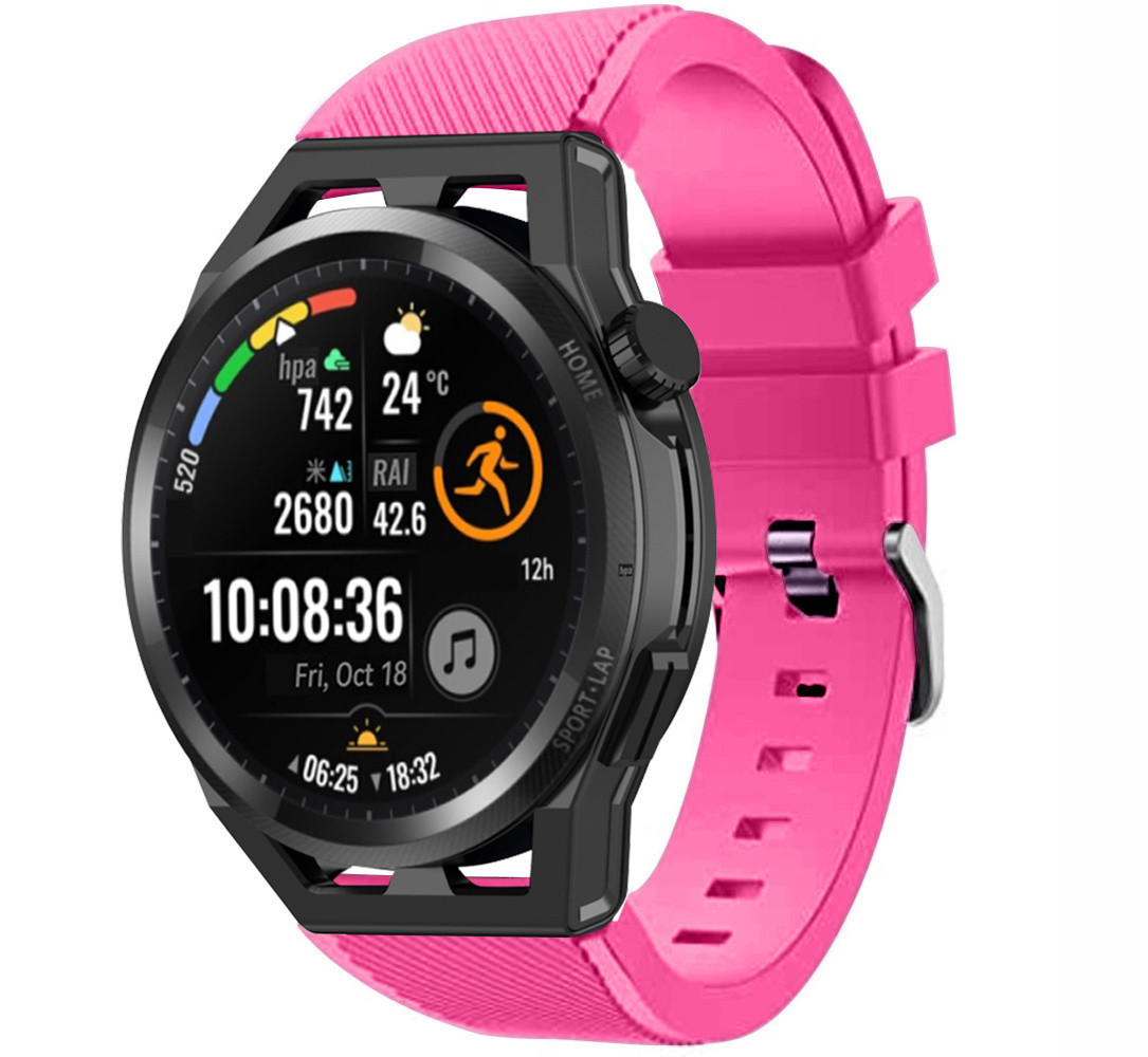 Strap-it® Strap-it Huawei Watch GT Schnallenarmband Silikon (Hellrosa)