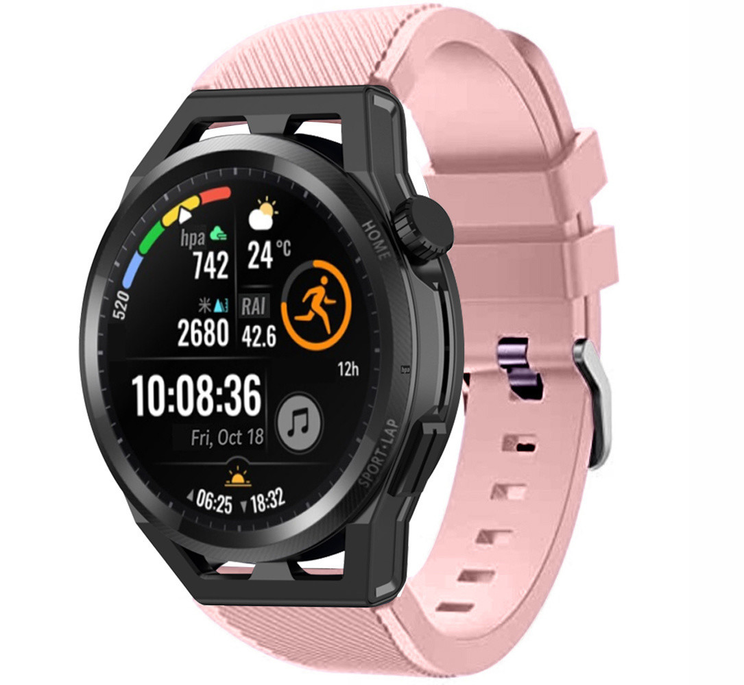 Strap-it® Strap-it Huawei Watch GT Schnallenarmband Silikon (Rosa)