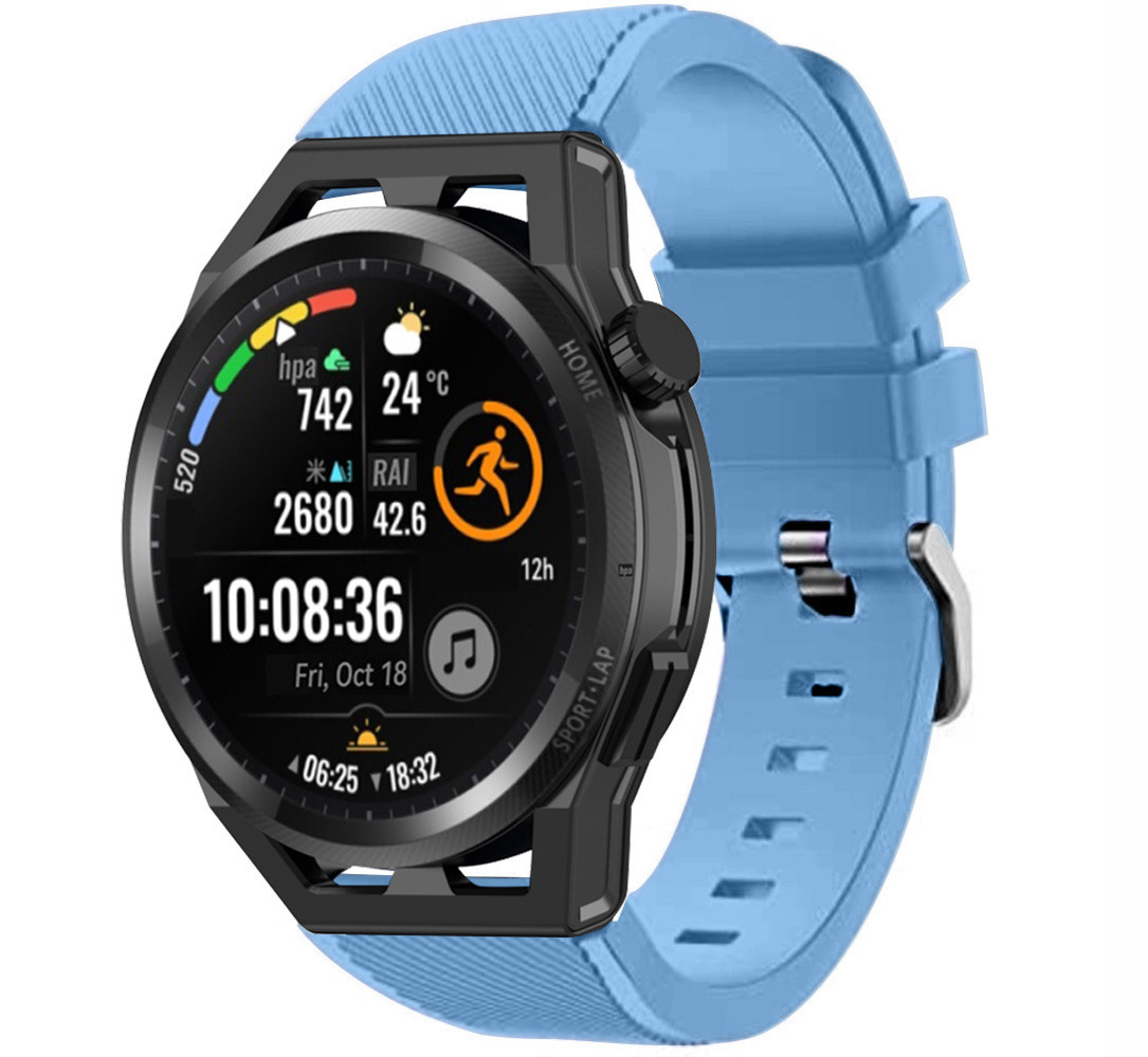 Strap-it® Strap-it Huawei Watch GT Schnallenarmband Silikon (Baby Blau)