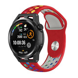 Strap-it® Huawei Watch GT Sportarmband (Rot/Regenbogen) Strap-it® Huawei Watch GT Sportarmband (Rot/Regenbogen)