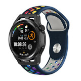 Strap-it® Huawei Watch GT Sportarmband (Dunkelblau/Regenbogen) Strap-it® Huawei Watch GT Sportarmband (Dunkelblau/Regenbogen)