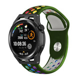Strap-it® Huawei Watch GT Sportarmband (Grün/Regenbogen) Strap-it® Huawei Watch GT Sportarmband (Grün/Regenbogen)